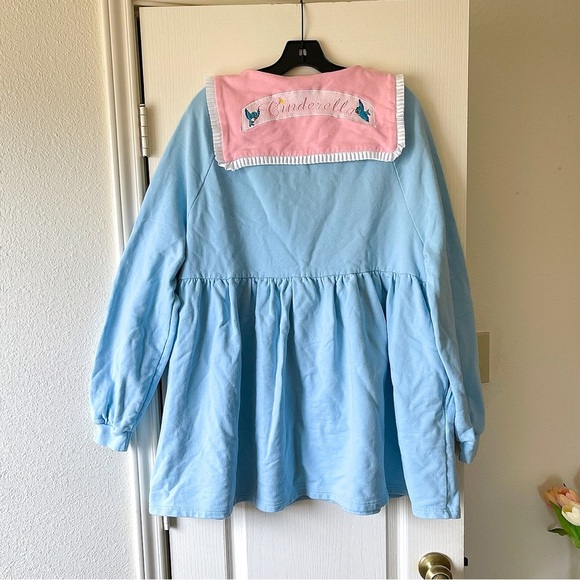 Lazy Oaf X Disney Cinderella Sweater Dress Blue Pink Long Sleeve Size Small GUC - Picture 9 of 10
